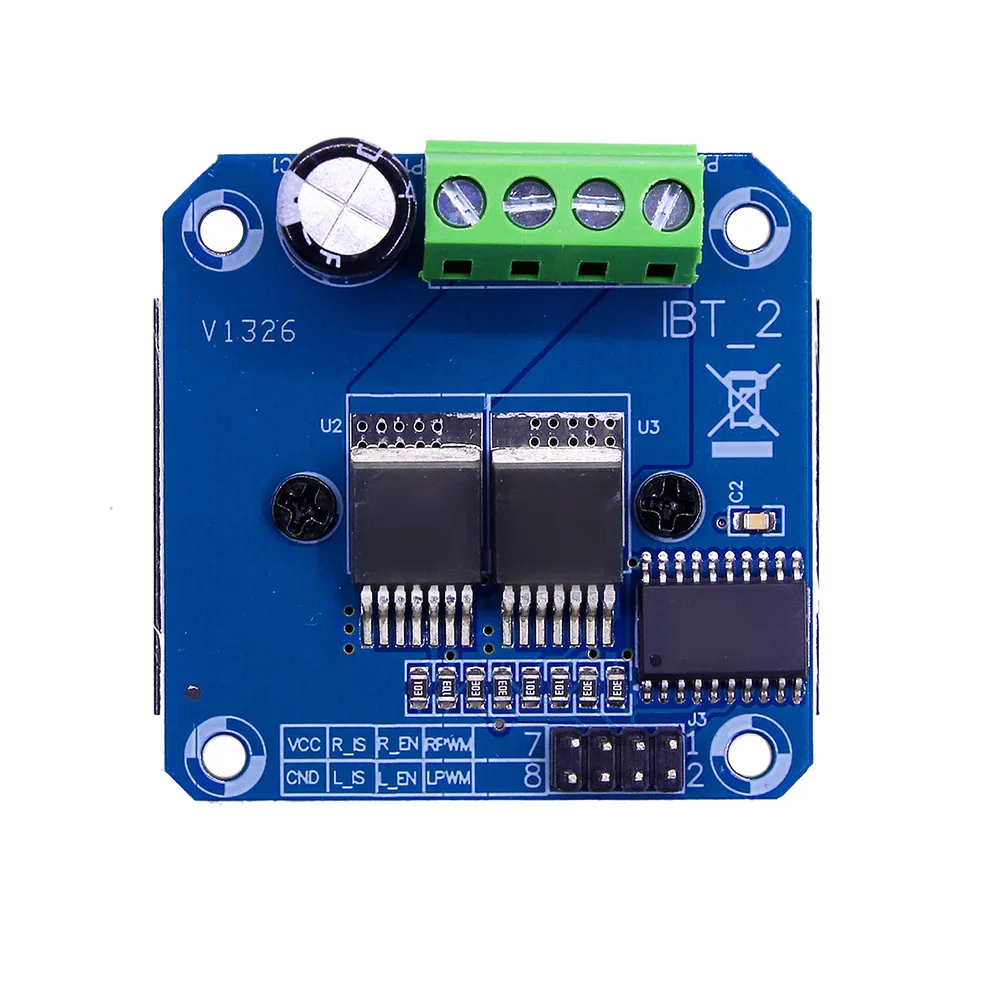 BTS7960 43A 고전력 모터 드라이버 보드 Arduino 지능형 자동차 반도체 냉각 제어 액세서리용 4Pcs