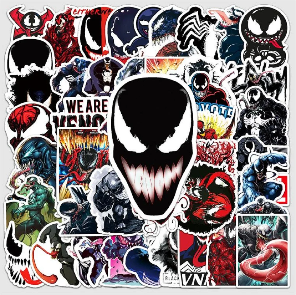 50Pcs/Set Superheroes Venom Cartoon Stickers Ornament Stationery Notebook Plaything Gift Aesthetic DIY Waterproof Graffiti