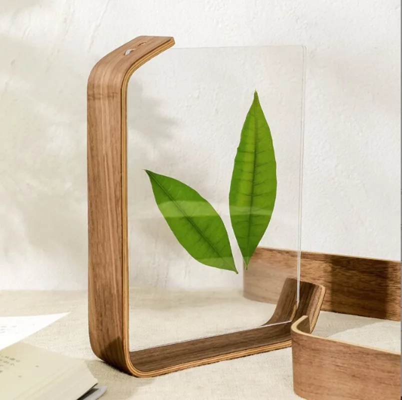 

DIY Acrylic Wooden Photo Frame Herbarium Display Picture Frame With Hd Glass Sided Frame For Tabletop Display Home Decor