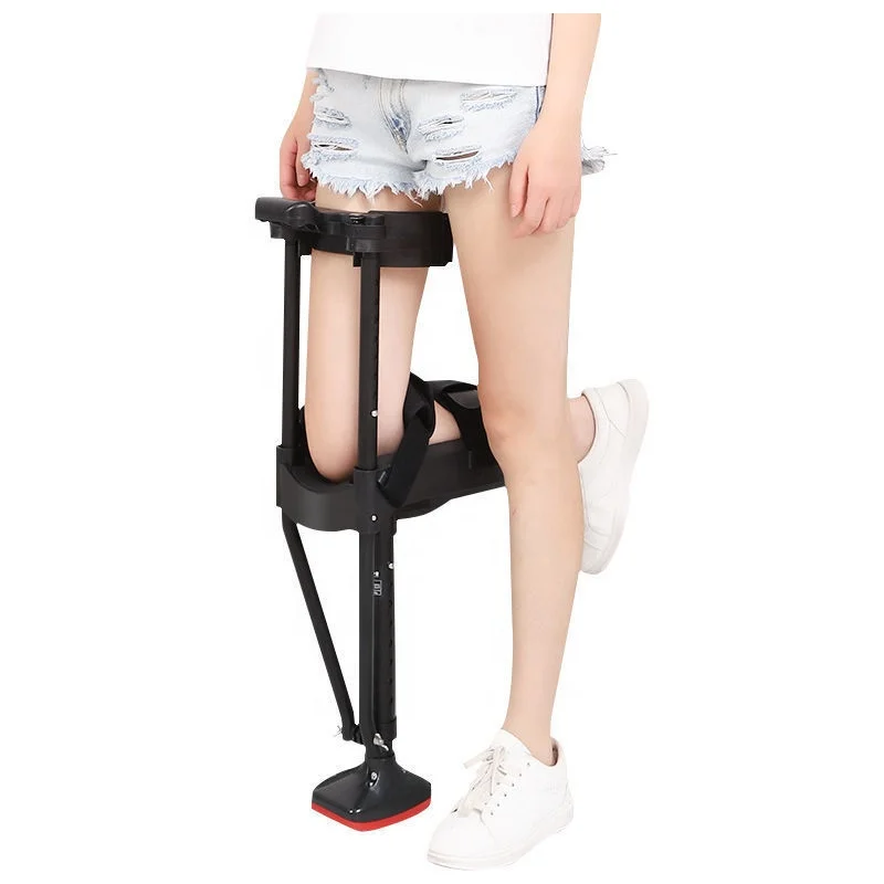Walking Crutches For Adults Hands Free Knee Crutch Anti Skid Single Leg Telescopic Assisted