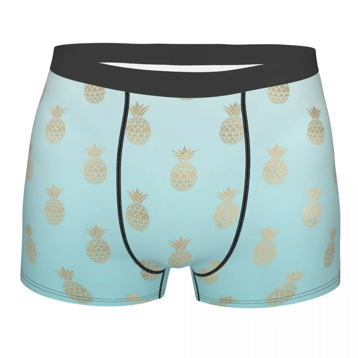 

Men Gold Pineapples Boxer Briefs Shorts Panties Breathable Underwear Male Fashion Plus Size Underpants
