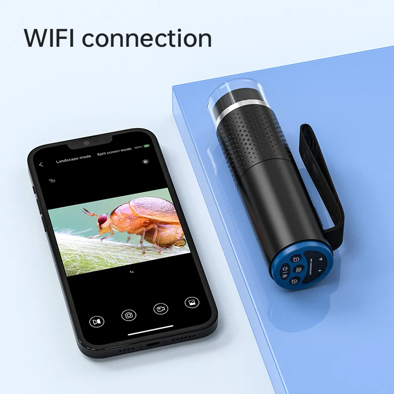 50X-1000X WiFi 디지털 전자 현미경 휴대용 200W 픽셀 Typc-C 충전 LED 조정 가능 안드로이드 IOS PC 돋보기