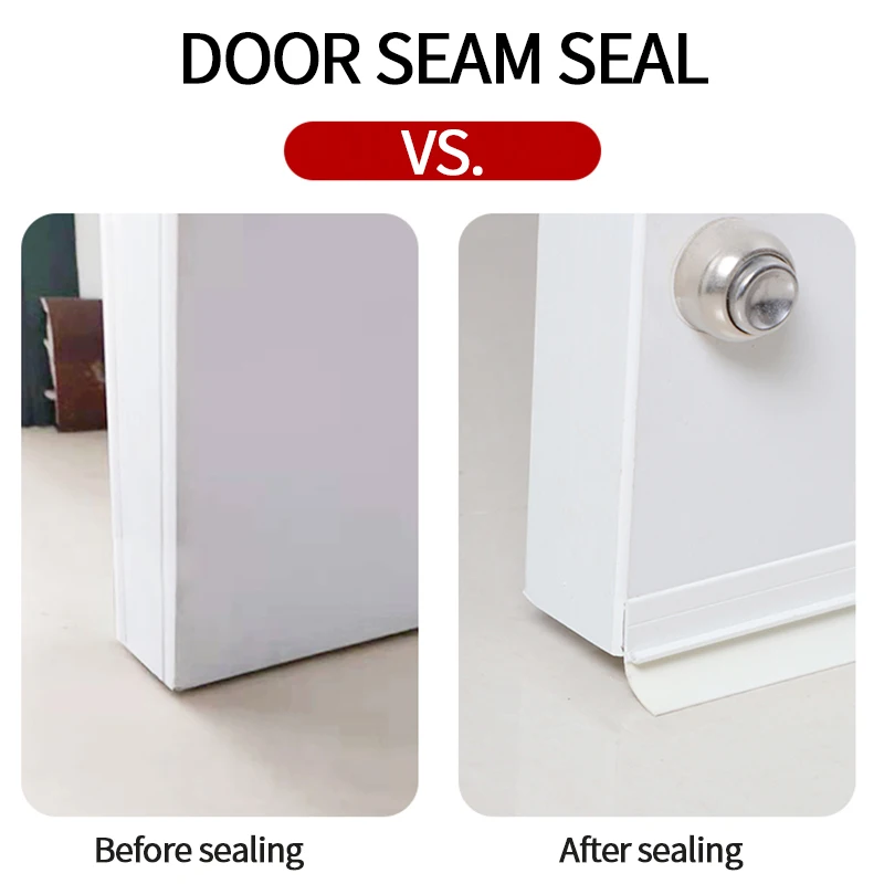 Door Seal Strip Flexible Wind Noise Reduction Stopper for Home Bathroom Door Gap Bottom Sound Proof Dust Strip Stick
