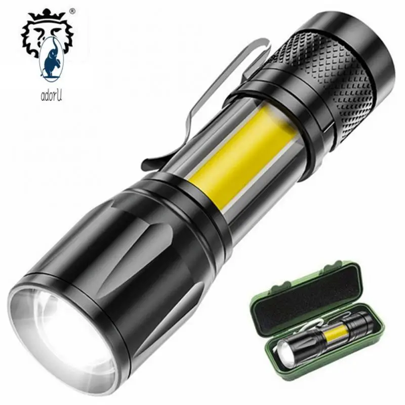 

ATHENAFlashlight Rechargeable Zoom LED Flashlight XP-G Q5 USB Lantern Adjustable Waterproof Outdoor Camping Led Light