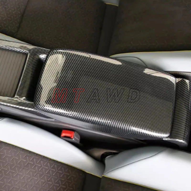 

For Volkswagen VW ID.4 ID.5 PRO GTX 2020-2024 Carbon ABS Car Central Armrest Box Cover Protector Trim Decoration Sticker Styling