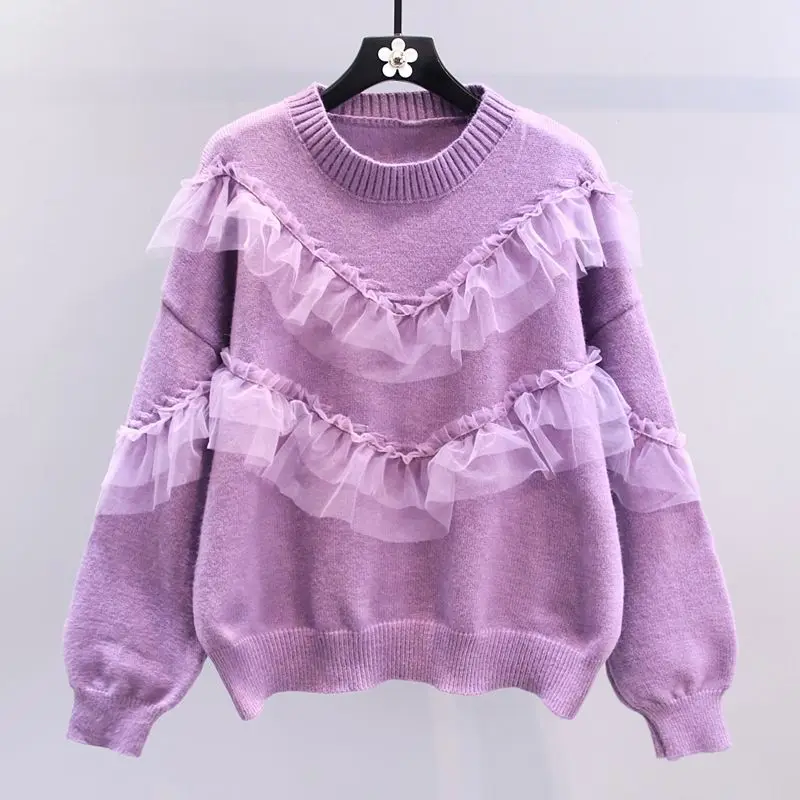 

Street Famous Women Shopping for Sweaters Lazy Wind Autumn and Winter High Street Loose Entertainment Knitwear Pullover Q61