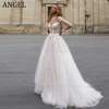 ANGEL Sexy Backless Wedding Dress For Bride Customized Applique Romatic Bride Gowns A-Line Tulle Applique Vestido De Novia 1
