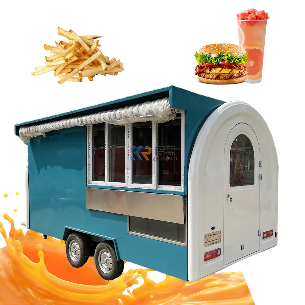 

Hotdog Cart Trailer Fast Food Container House Kiosk Mobile Food Truck Ice Cream Vending Cart