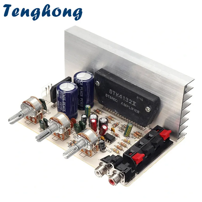 Tenghong STK4132 Audio Power Amplifier Board 50W+50W 2.0 Channle Stereo Audio Amplifier Dual AC15-18V Home Theater Amplificador 1pcs ac15v 0 10a dual channel stereo speaker protection finshed board