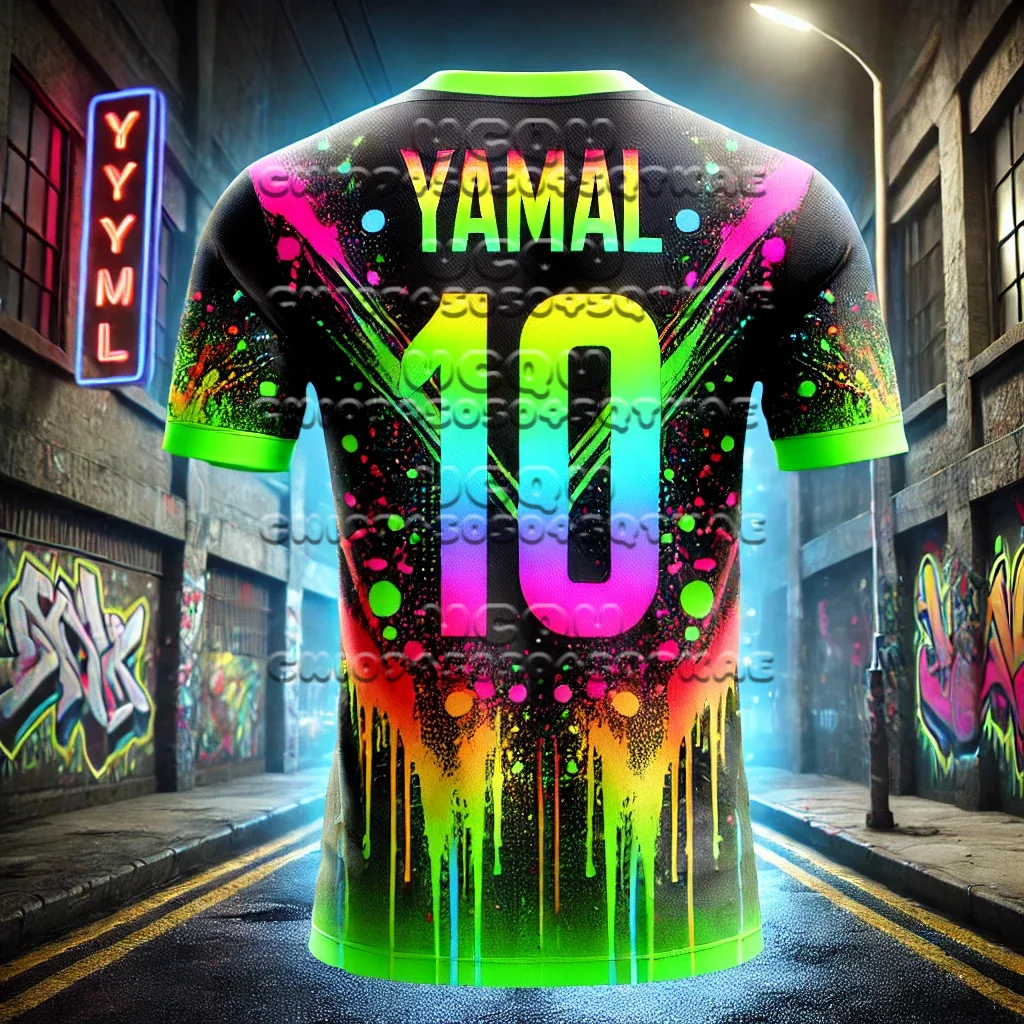AI Designed Sports Tops New Kids T-shirt Graffiti Style Specially Football Superstar Yamal No.10 3D Printed Tee Men's T-shirts