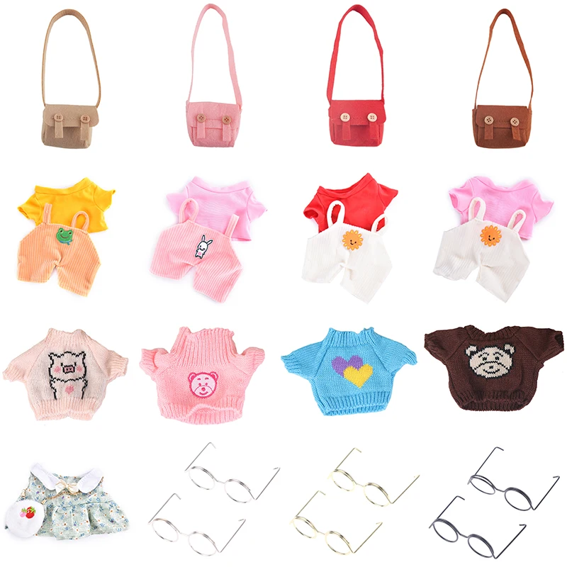 Doll Clothes for 30cm Hyaluronic Acid Little Yellow Duck Clothes Plush Doll Clothes Headband Bag Sweaters Glasses for Plush Toy