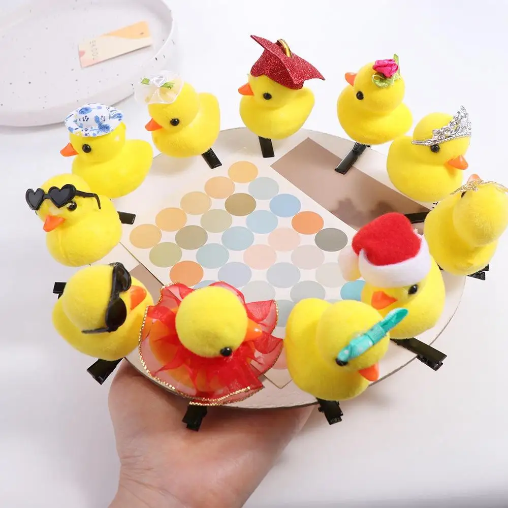 Creative Flower Duck Hair Clips Bowknot Chicken Side Barrettes Korean Style Animal Cartoon Duckbill Clips Daily