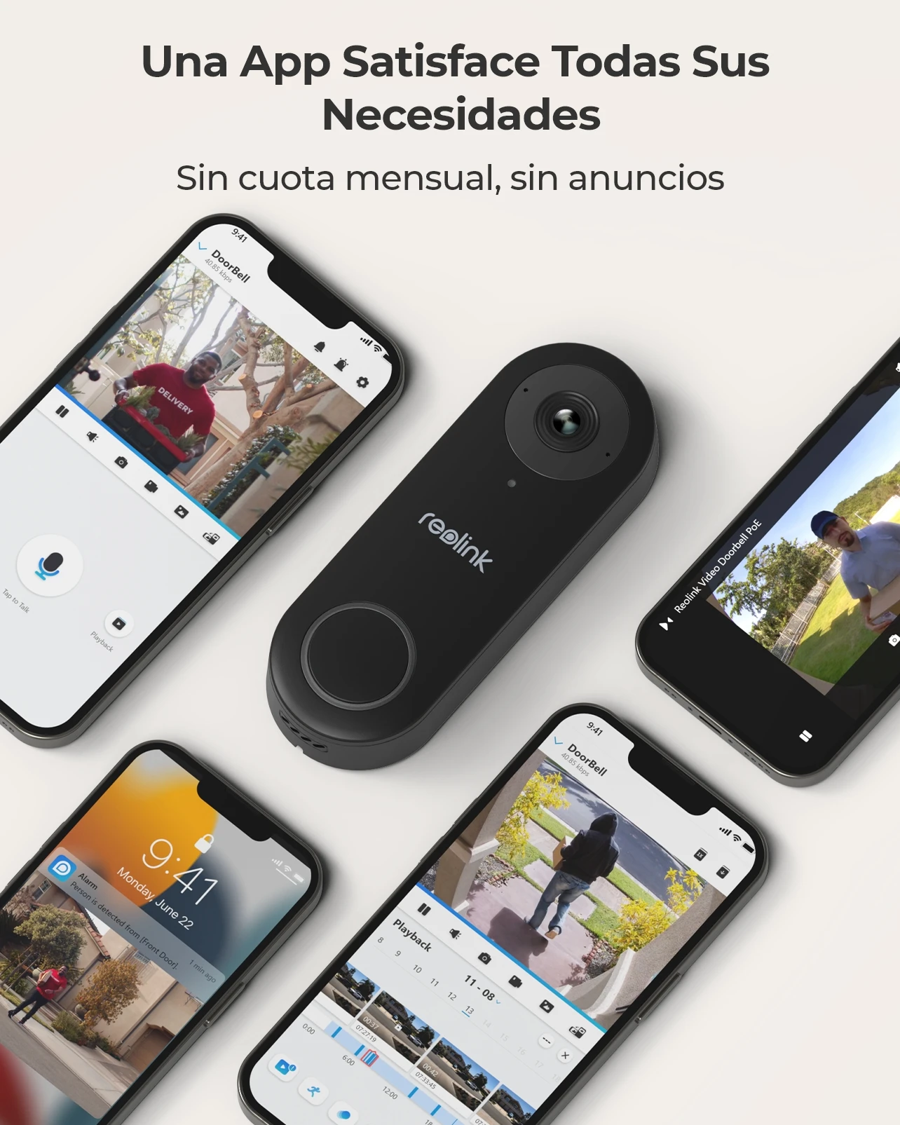 Reolink-videoportero inteligente 2K + con cable, videoportero PoE con timbre de detección humana, timbre de puerta con Audio bidireccional, compatible con Alexa y Google