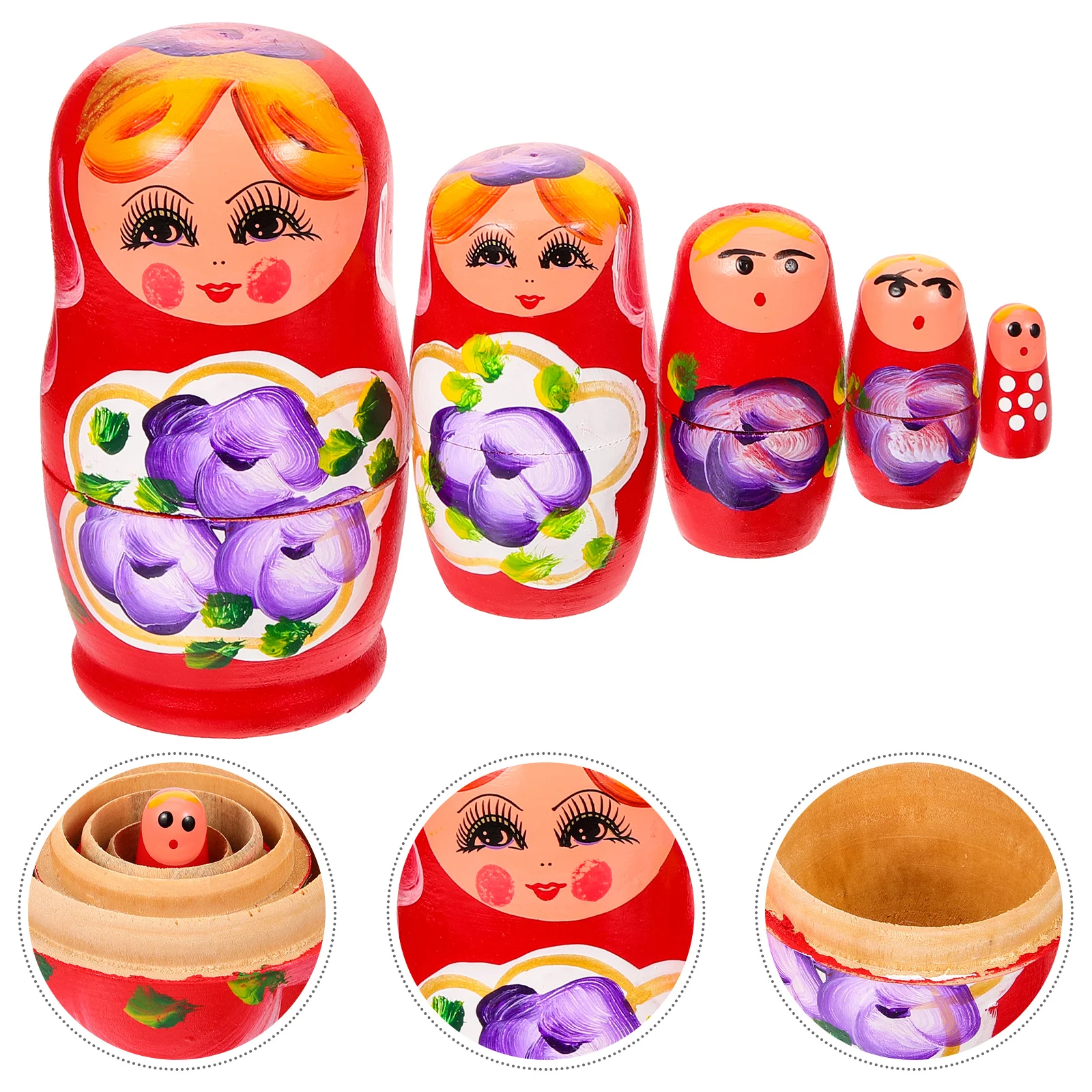 Matryoshka Wood Nesting Russian Toy Household Kids Gift Wooden Girls Dolls