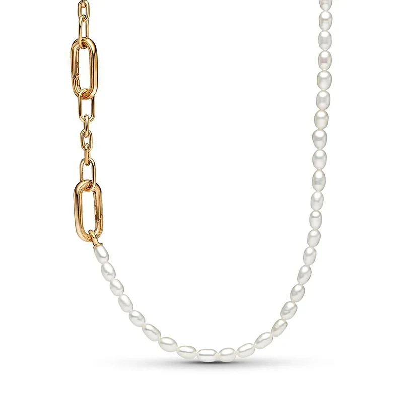 Factory Direct Sales New Women's ME Series Double Chain Necklace 100% 925 Silver DIY Charming Jewelry Gift