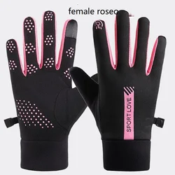 Women's Thermal Fleece Winter Gloves - Windproof, Waterproof, and Warm (Ladies Rose Red)