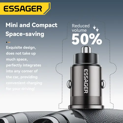 Essager 45W Car Charger Fast Charging Dual Port  PD QC3.0 Type-C Quick Charger for iPhone 16 15 14 Samsung Xiaomi Huawei Oppo - Image 5