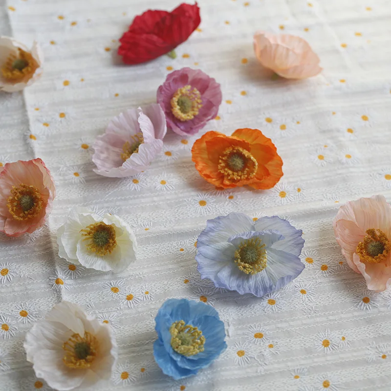 Description Picture 3 of item10pcs 5cm/6cm Silk Artificial Poppy Flower Heads For Wedding Party Home Decoration DIY Accessories Fake Flowers Craft