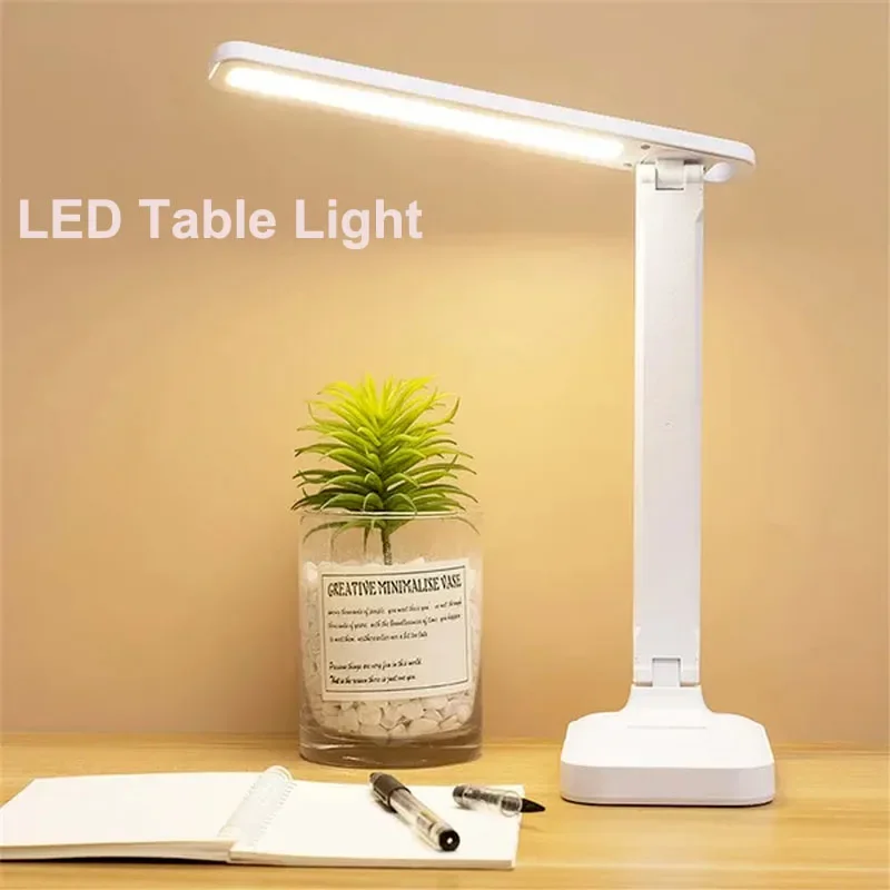 

Folding Table Lamp Eye Protection 3 Color Dimmable Touch LED Lamp 360° Flexible Desk Light Bedside Reading Lamp USB Rechargeable