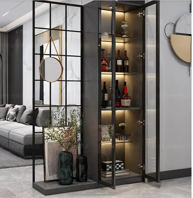 Entrance porch cabinet living room light luxury wine cabinet shoe integrated modern simple screen partition doub