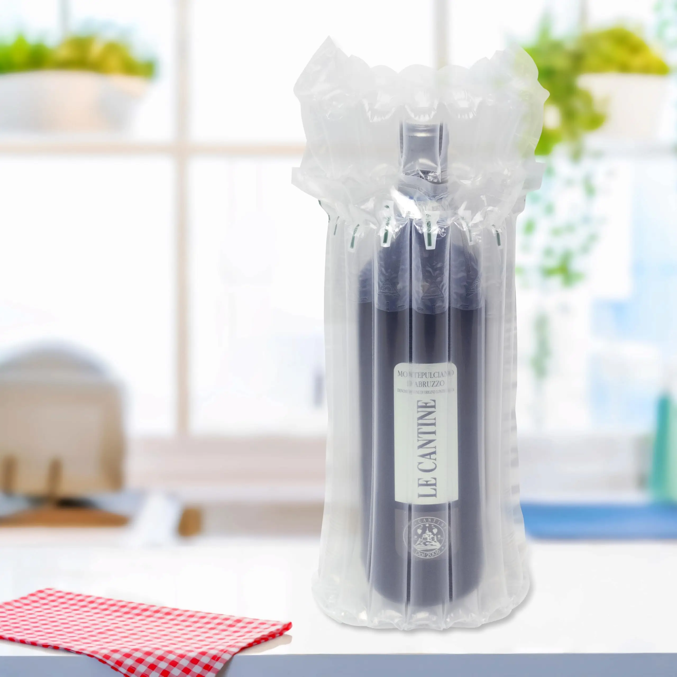 Wine Bottle Travel Protector Bags 10 Pack Inflatable Bubble Cushioning Packaging Shipping Glass Bottle Protection with Air Pump bubble mailers