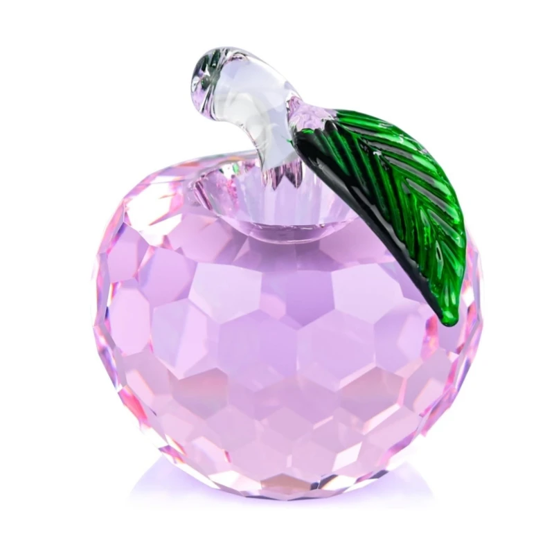 

Faceted Apple Ornament,Cystal Figurines for Home Decor,Glass Collectible Figurines, Gift for Women,Mothers Day and Birthday,60mm