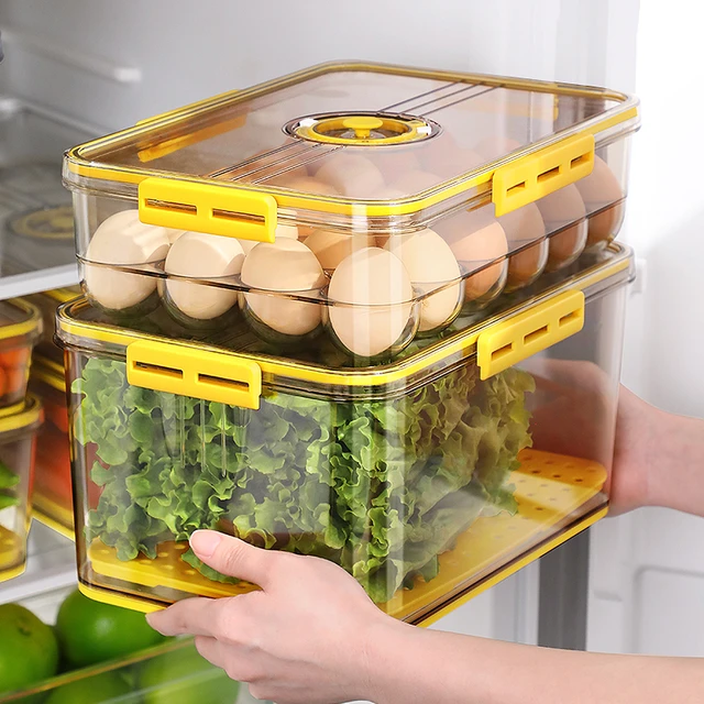 New Refrigerator Storage Box Transparent Food Grade PET Plastic Meat Fruits  Vegetables Freezer Containers Kitchen Accessories - AliExpress