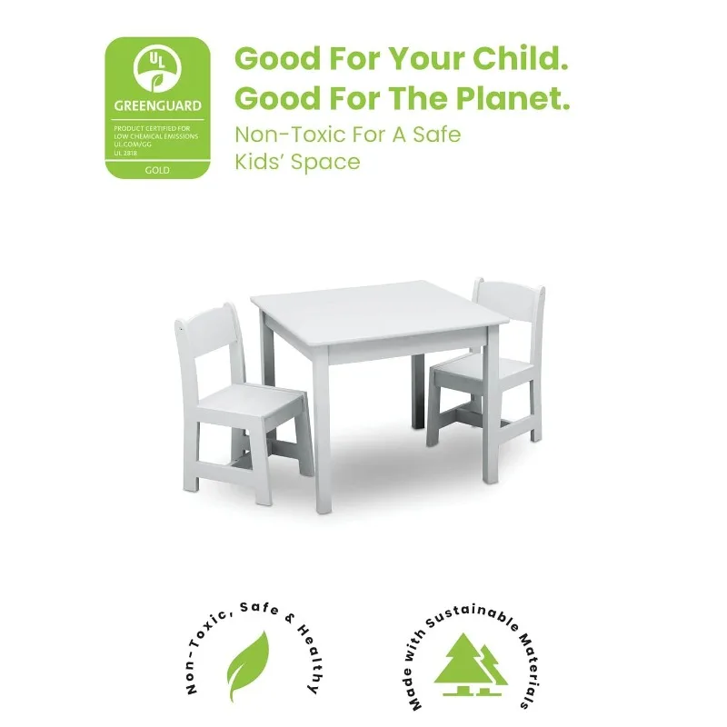 Kids Wood Table and Chair Set 5