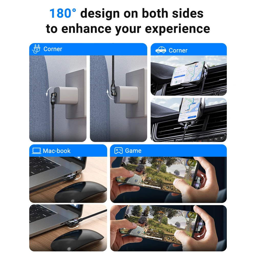 รูปสินค้า สายชาร์จ USB-C 240W ชาร์จเร็ว 5A สำหรับ iPhone 15 Samsung Xiaomi MacBook Pro