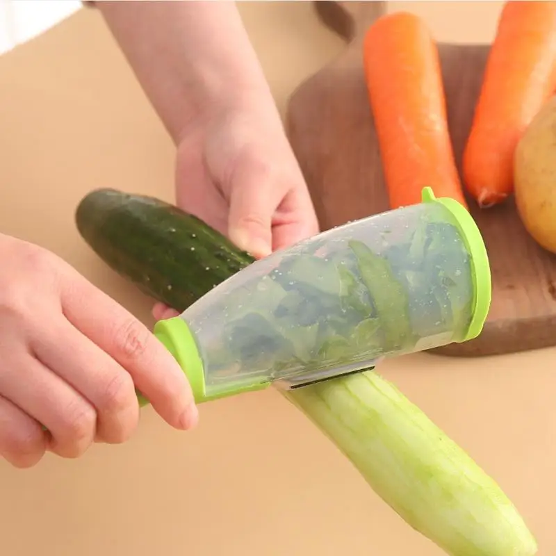 

Multifunctional Storage Type Peeling Knife with Storage Tube Peeler Vegetable Fruit Peeling Supplies Household Supplies
