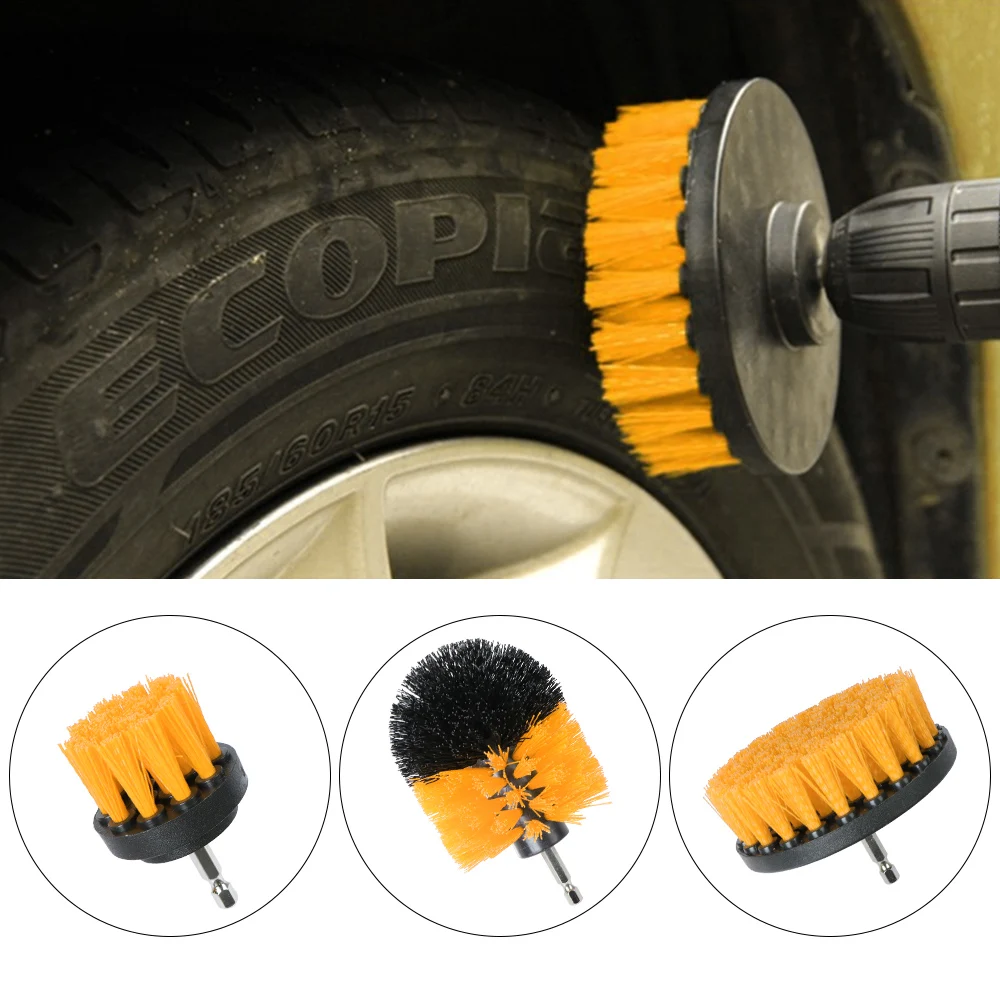 

Car Washer Bristle Brushes Drill Scrubber Tools Sponges Polisher Waxing Pads Motorcycle Tire Wheel Wash Cleaning Hubcaps Brushes