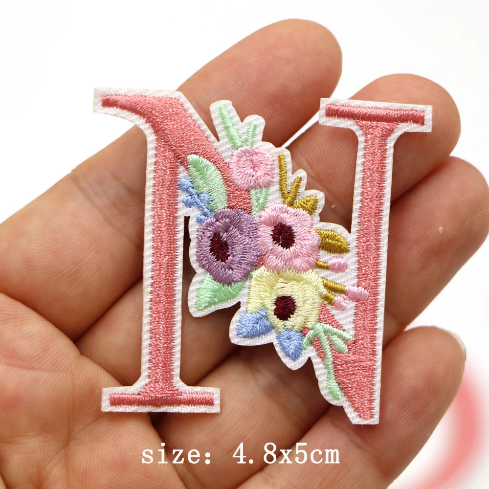 1PC Rot 4,8 CM Weiß Stickerei Brief Patch Eisen auf Patch Name Diy Patch Für Jeans Kleidung T-Shirt Reparatur alphabetPatch Abzeichen – Detail 18