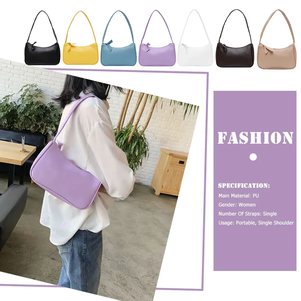 Retro PU Leather Shoulder Bag - Casual Small Top-Handle Handbag for Women