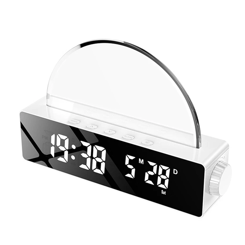 Lámpara de Amanecer y Amanecer, reloj despertador, luz de despertador, simulador de amanecer, lámpara de Sol de cabecera, luces que cambian de Color para dormitorio