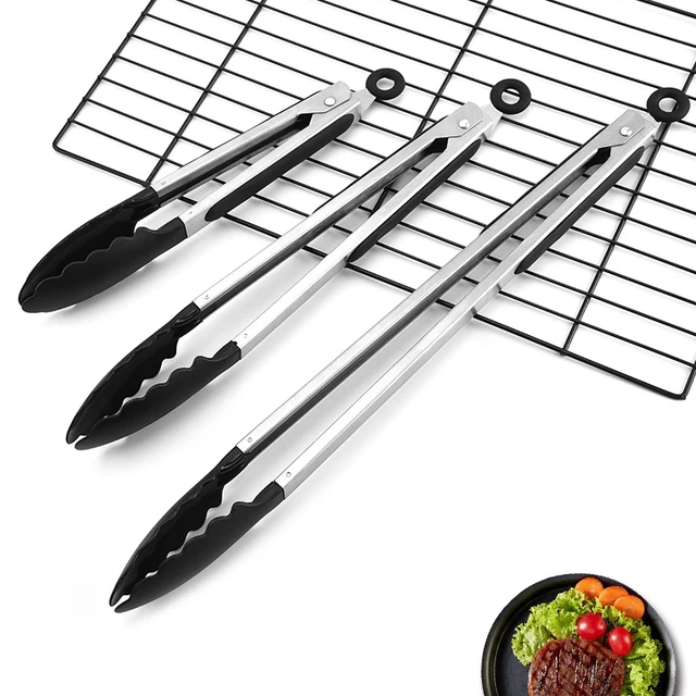 Pince à aliments en silicone de cuisine avec serrure intégrée, pince de  cuisson antiarina, barbecue, gril, salade, JxServing, 7 po, 8/12 po -  AliExpress