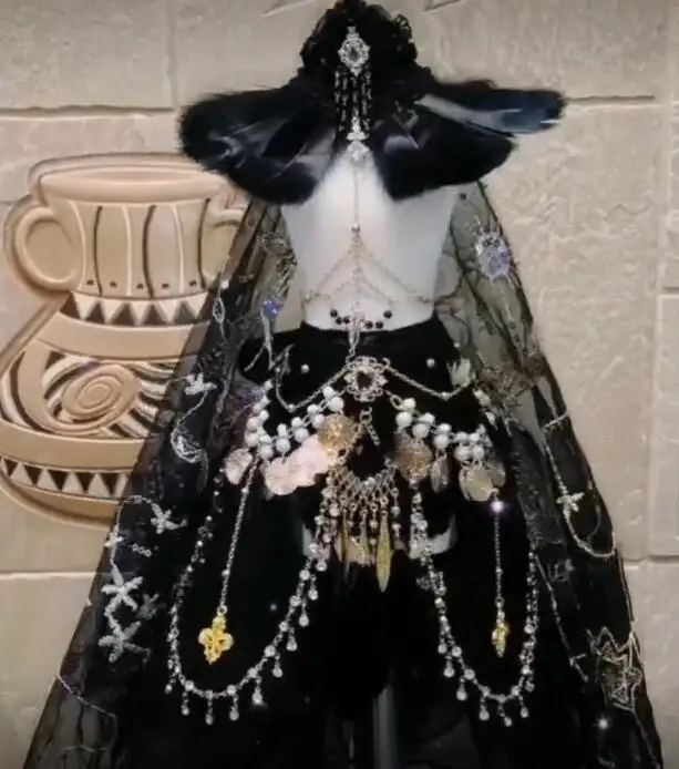 

1/3 1/4 Одежда для куклы BJD, размер дяди, большая девочка, позолоченный костюм, юбка, цепочка для тела, украшение на шею, игрушки ручной работы, аксессуары