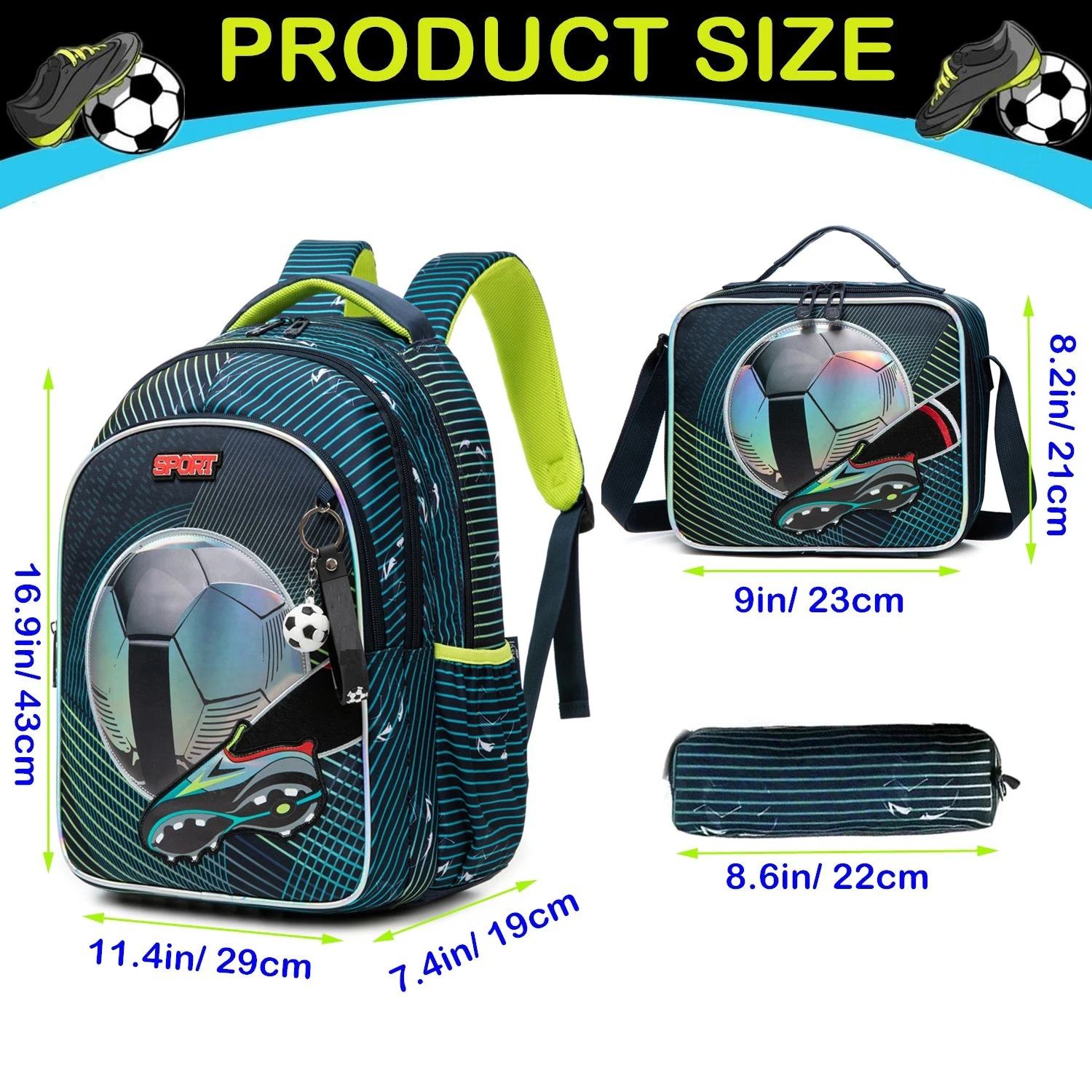 School Bags for Boys Elementary Students Backpack Set with Lunch Bag Pencil Case Kids Back to School Bookbag Mochilas 2
