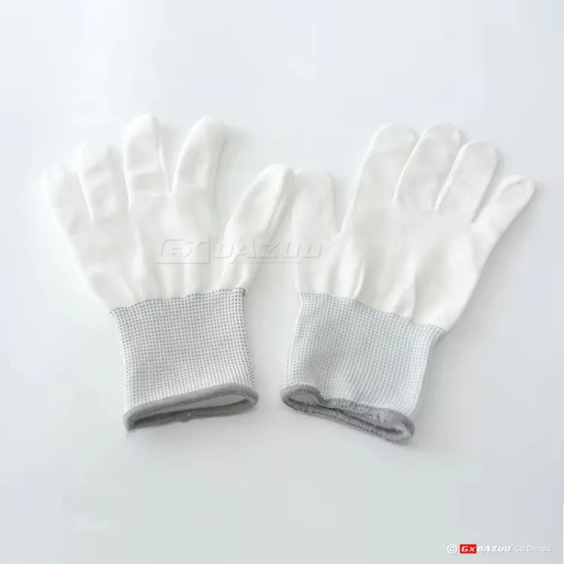 10 Pairs/Lot Microfiber Gloves White Black Cleaning Nylon Vinyl Wrap Fabric Gloves