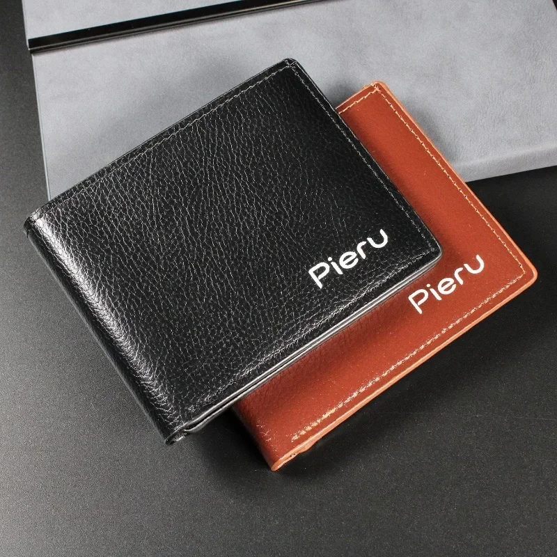 

Foreign Trade Short Wallet Men Lychee Pattern Horizontal Money Clip Multi-card Card Bag Fashion Portable