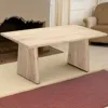 Indigo Road by Egypt Sherrod Trapezium Plank Solid Wood Coffee Table - Rectangular Mango Wood Tabletop with Stylish Trapezoid Le 1