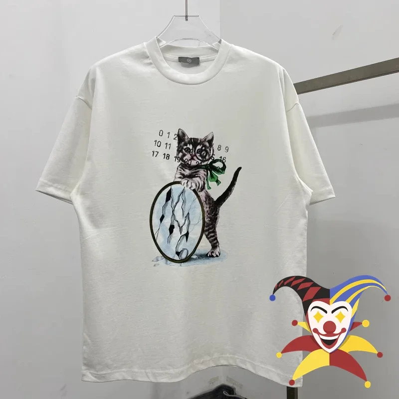 

Футболка с принтом кошки и календаря для мужчин и женщин, уличная одежда, топ, 2024ss