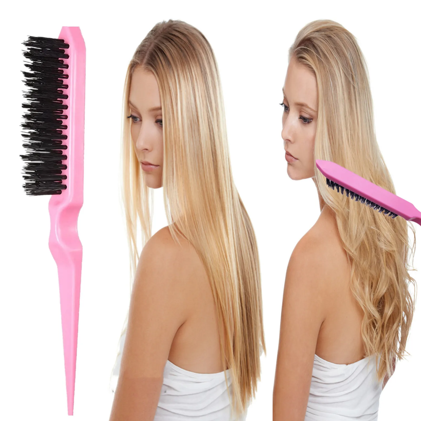 Hair Styling Comb Set Teasing Hair Brush Triple Teasing Comb Rat Tail Combs Edge Brush Hair Tail Tools Braid Tool Loop 2