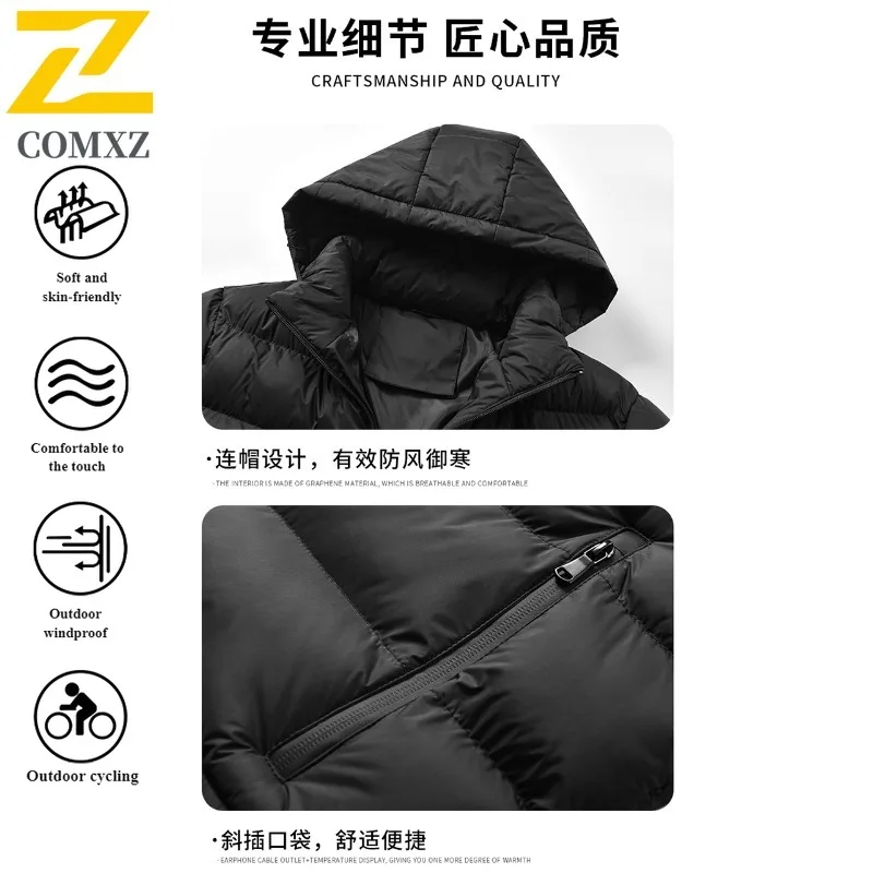 Men's Winter Jacket Oversized Thermal multifunctional Windproof Cotton Coat Outdoor Warm Parka with Pockets Streetwear Loose Fit