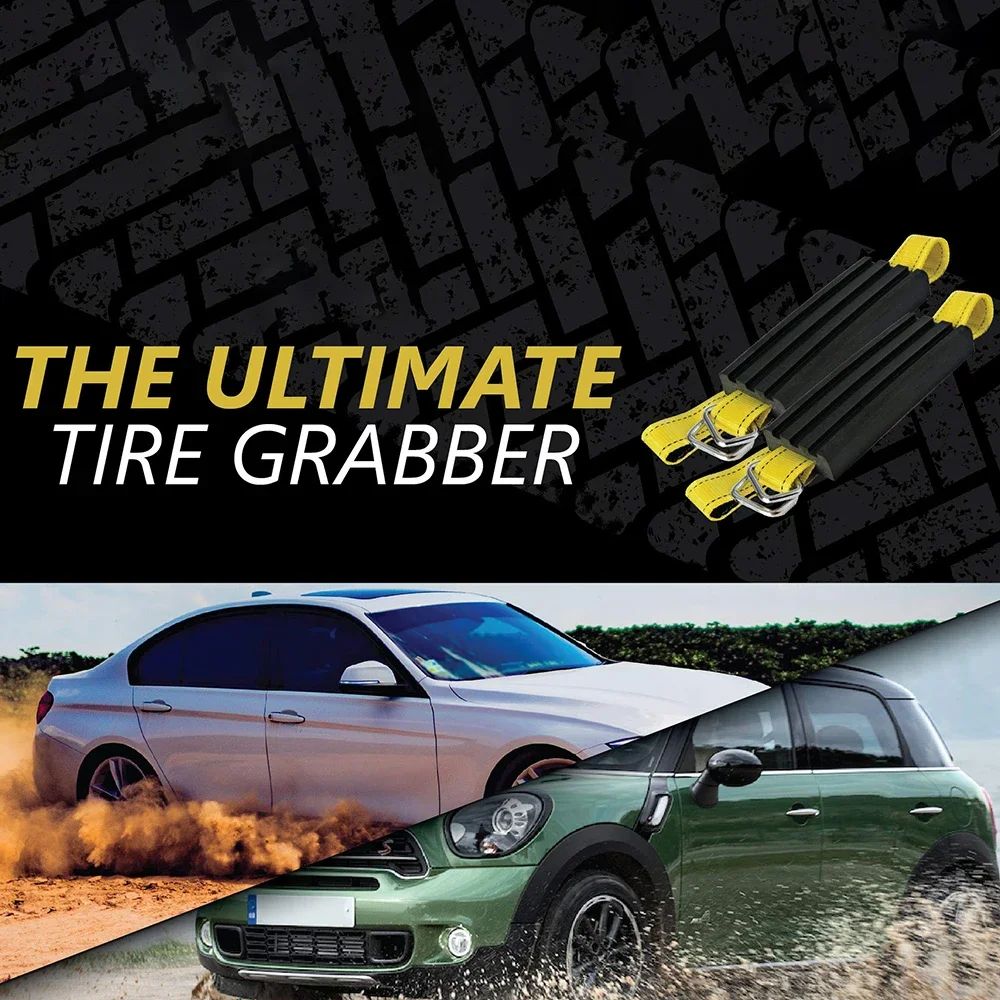 2pcs Tire Traction Device for Trucks & Large SUVs Anti Skid Emergency Tire Straps to Get Unstuck