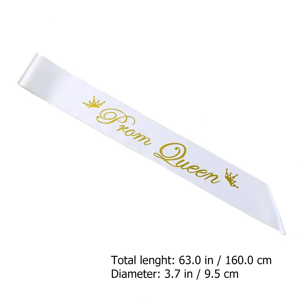 

Graduation Decoration Set Head Bands Women's Hair Makeup Prom Queen Satin Sash Props Crown Crystal Comb Miss