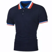 

Trendy Men's Clothing Ribbed Cuff Short Sleeve Men's Polo Shirt 2022 Casual Cotton Breathable 3-color Patchwork Lapel T-shirt