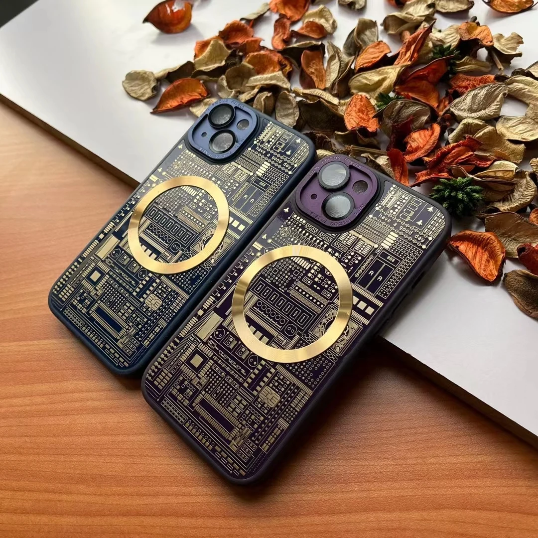 

Original For Magsafe Magnetic Wireless Charging Case For iphone 14 plus 13 promax Leather Cover Accessorie