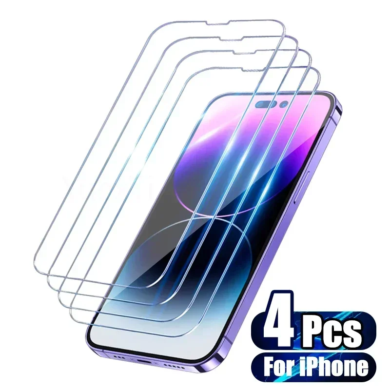 

4 шт. закаленное стекло для iPhone 14 13 12 11 Pro Max XR X XS Защита экрана для iPhone 12 13 Mini 6 7 8 14 Plus Se 2022 стекло