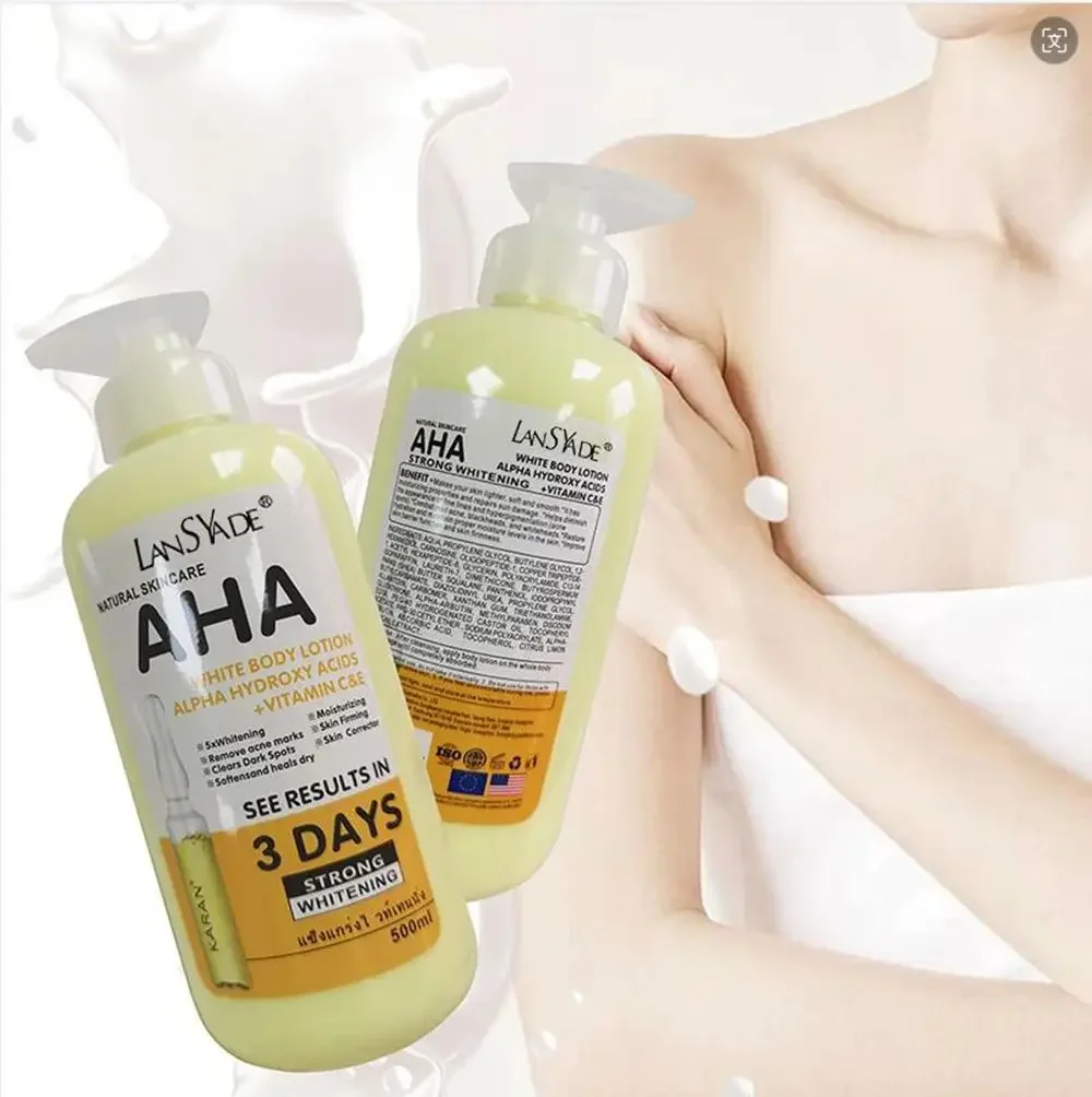 500ml AHA Hydroxy Acid Fruit VC Bleaching Body Cream Repair Skin Moisturizing Body Lotion Skin Lightening Cream 2