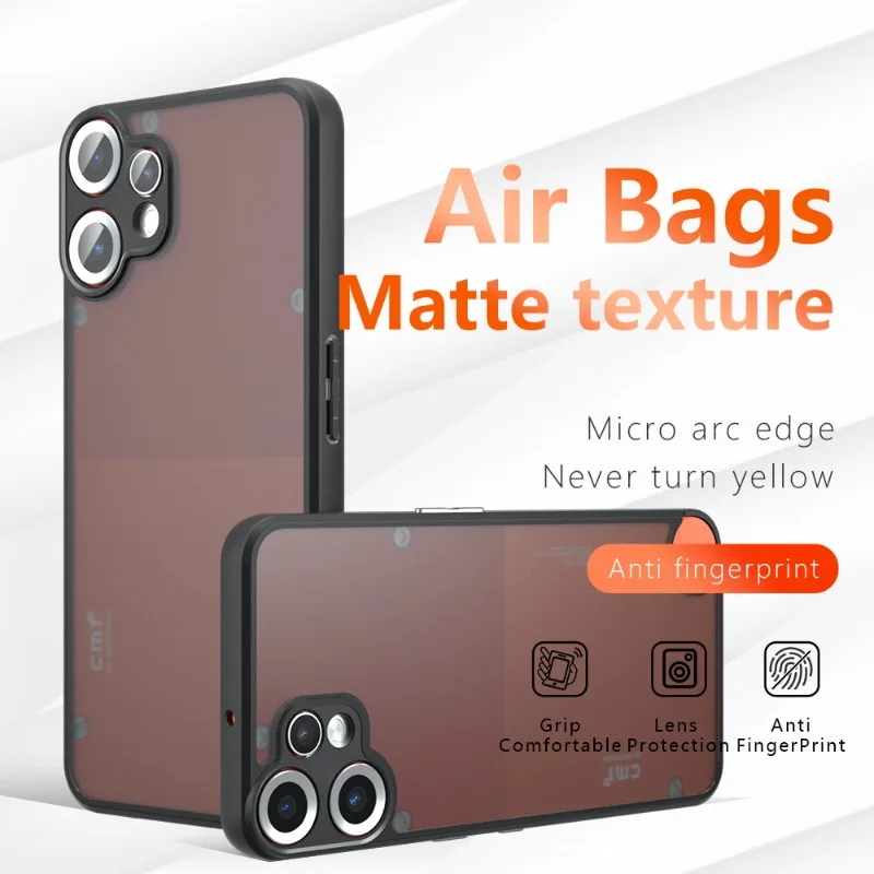 Matte Shockproof Phone Case with Hard Bumper and Soft Clear Back Cover
